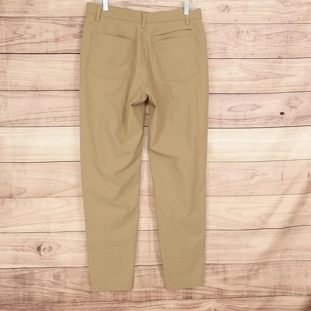 Fabletics Pants Mens 33x34 Beige Slim Khaki Microfiber Travel Casual Chino